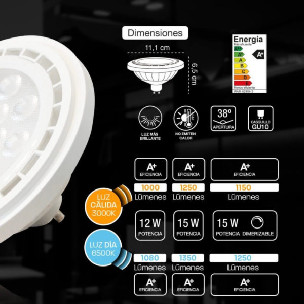 Lampara led tipo AR-111 | 12w | 15w - Image 3