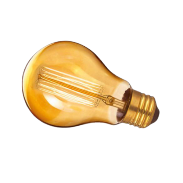 Foco incandescente línea Antique tipo A60 clásica 25w | Vidrio dorado